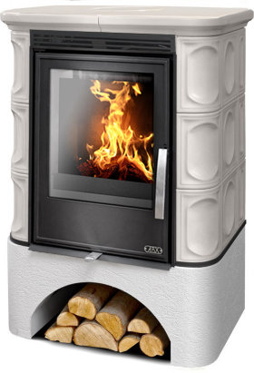 Кафельная печь-камин ABX Marina KPI (белый цоколь)