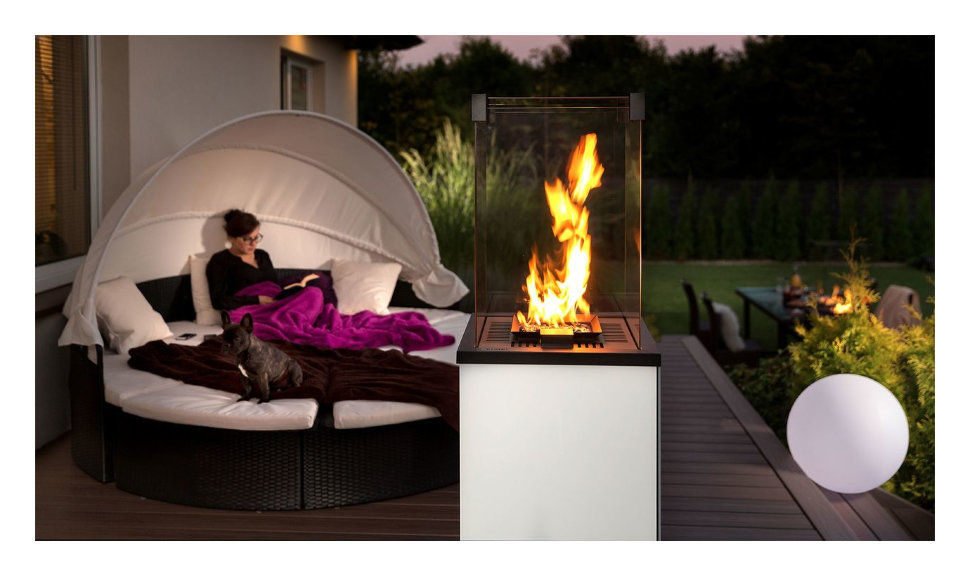 Газовый нагреватель Kratki PATIO M/B (белое стекло)