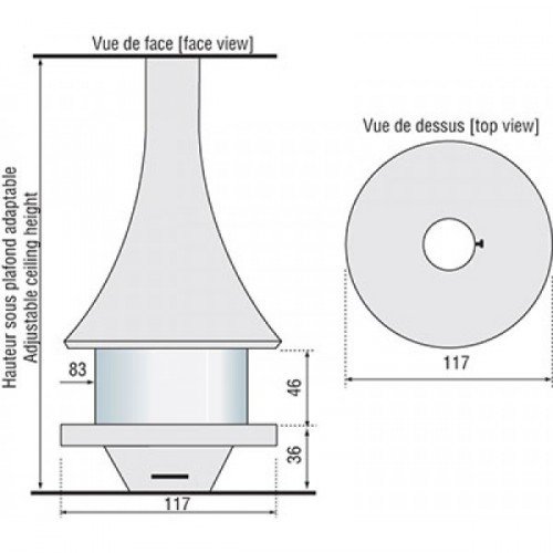 Камин JC Bordelet Eva 992 centrale vitree (центральный со стеклом)