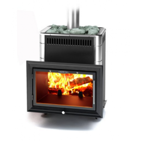 Дровяная печь для бани TMF Витрувия Inox БСЭ антрацит НВ