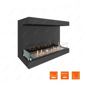 Биокамин фронтальный SteelHeat ONE 900 (Стекло + Стемалит)