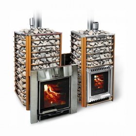 Дровяная печь для бани Ермак 30 Сетка-Люкс (Нержавейка)