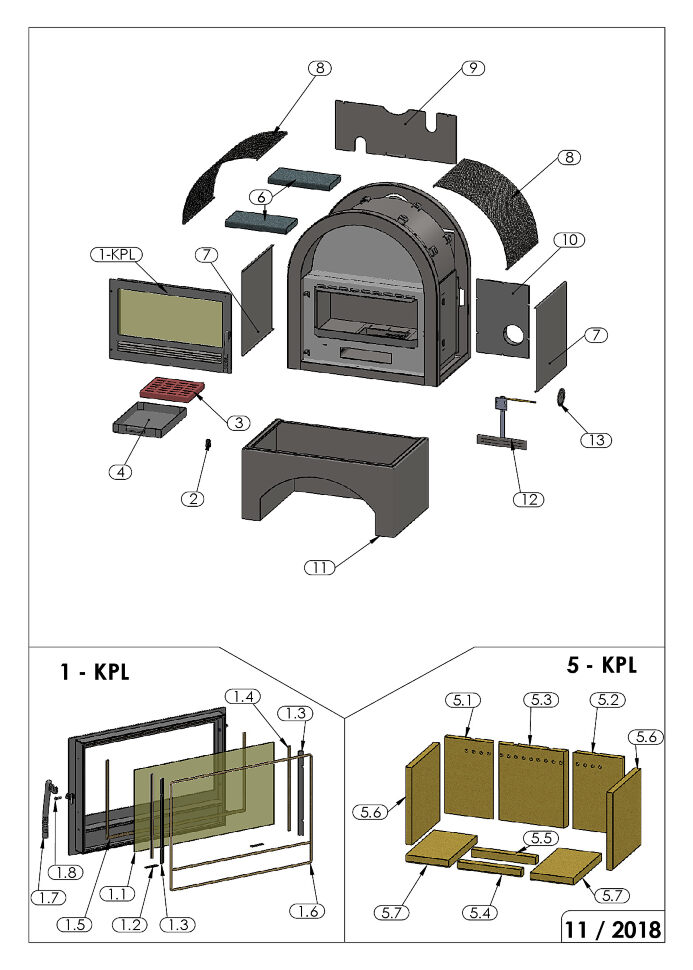 Печь-камин ABX Grunt (с водным контуром)