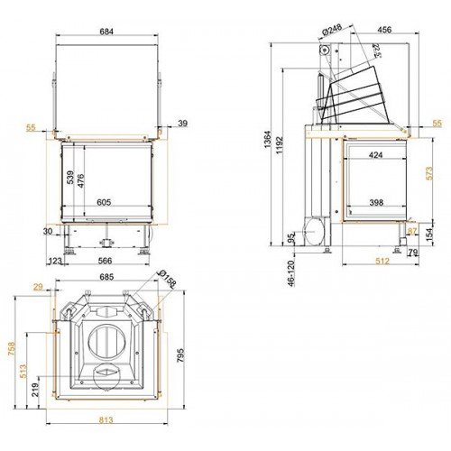 Каминная топка Brunner Panorama 57/40/60/40