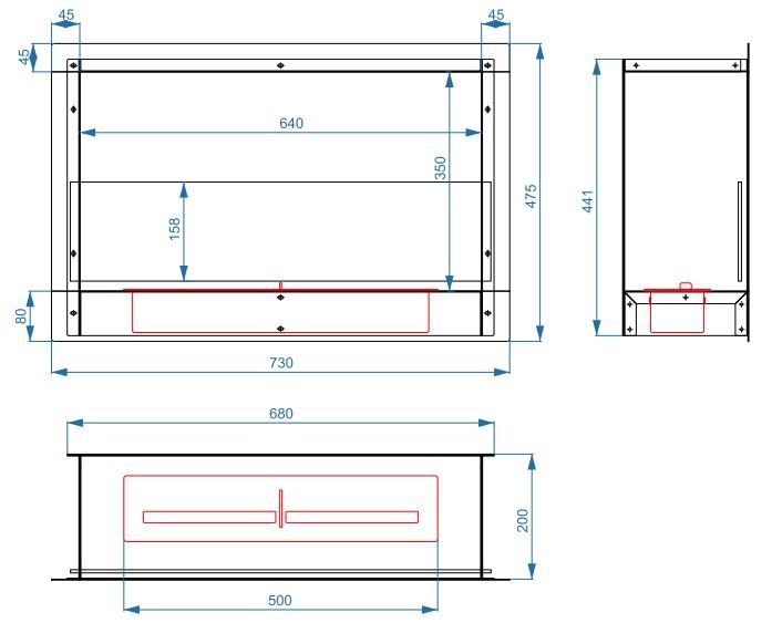Биокамин Lux Fire Кабинет 730 S