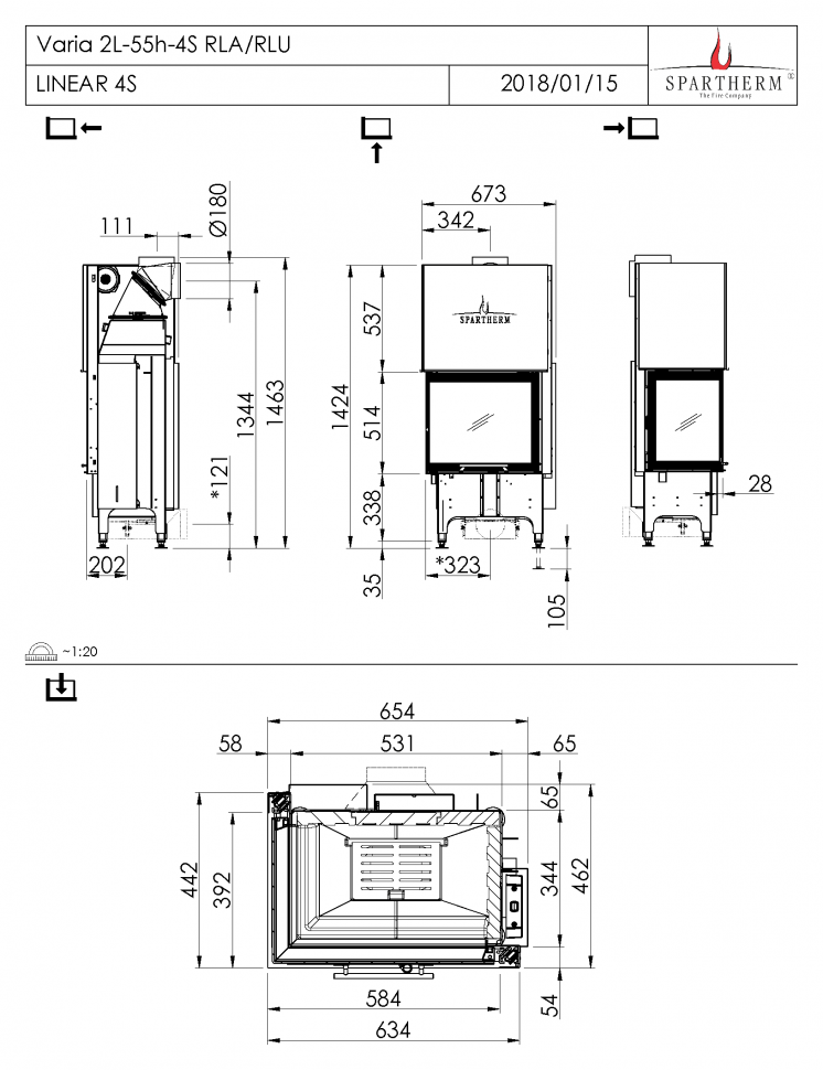 Каминная топка Spartherm Varia 2L-55h
