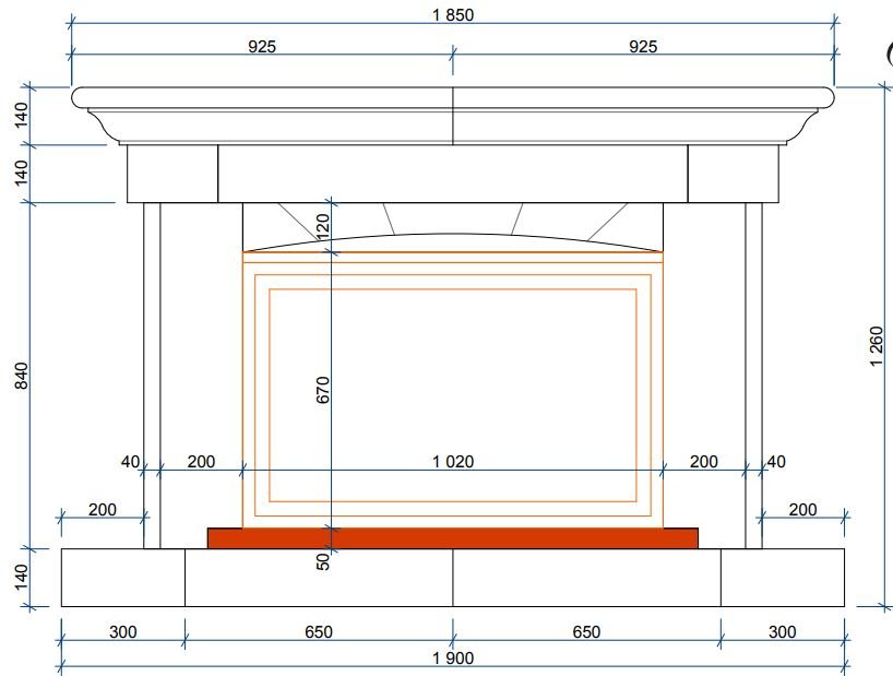 Каминная облицовка Sunhill Tobago M