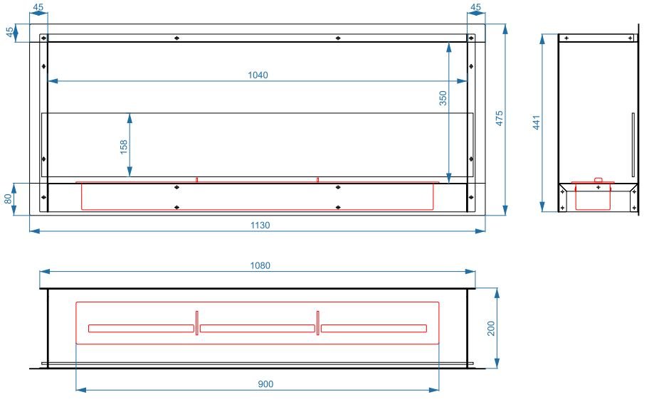 Биокамин Lux Fire Кабинет 1130 S