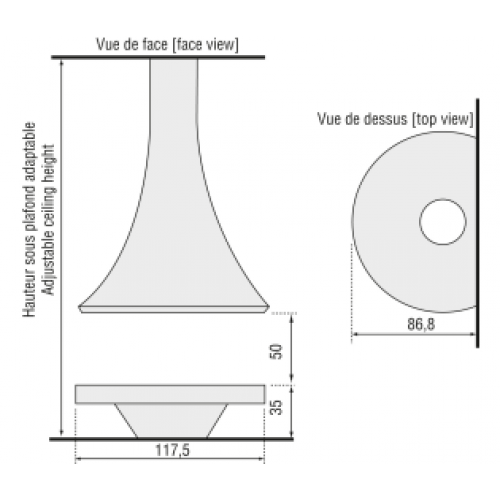 Камин JC Bordelet Eva 992 murale (пристенный открытый)