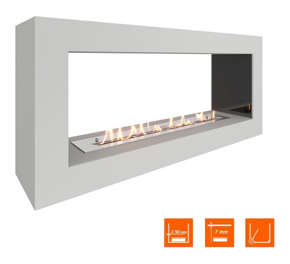 Биокамин SteelHeat FRAME ONE 1000 белый (Стемалит)