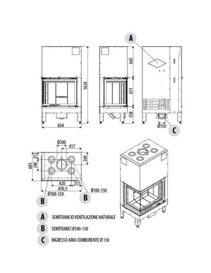 Каминная топка MCZ Plasma 75 sx