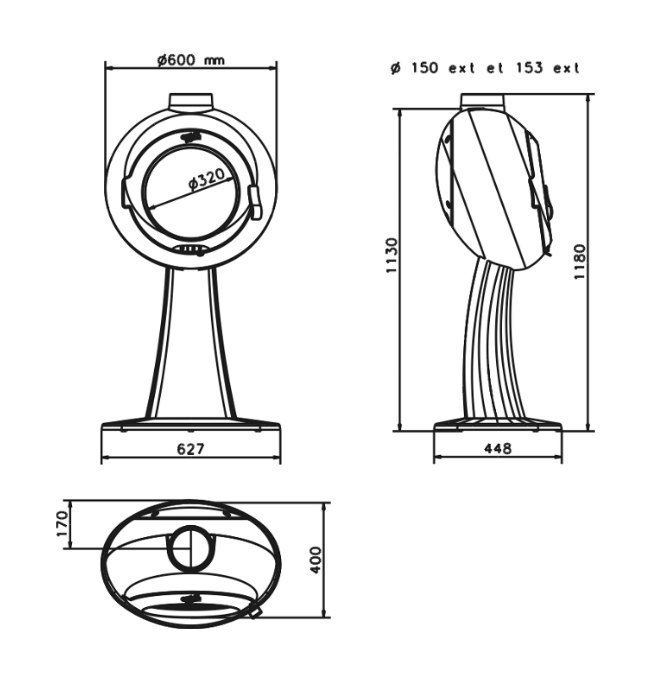 Камин Godin Галей на ножке 388106 / Galey 388106