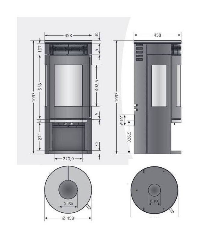 Печь камин Oranier Рота трехсторонняя 2.0 / Rota Tre 2.0