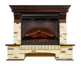 Каминокомплект Pierre Luxe угловой - Темный дуб / Сланец (Высота 1045мм) с очагом Symphony 26'' DF2608-INT