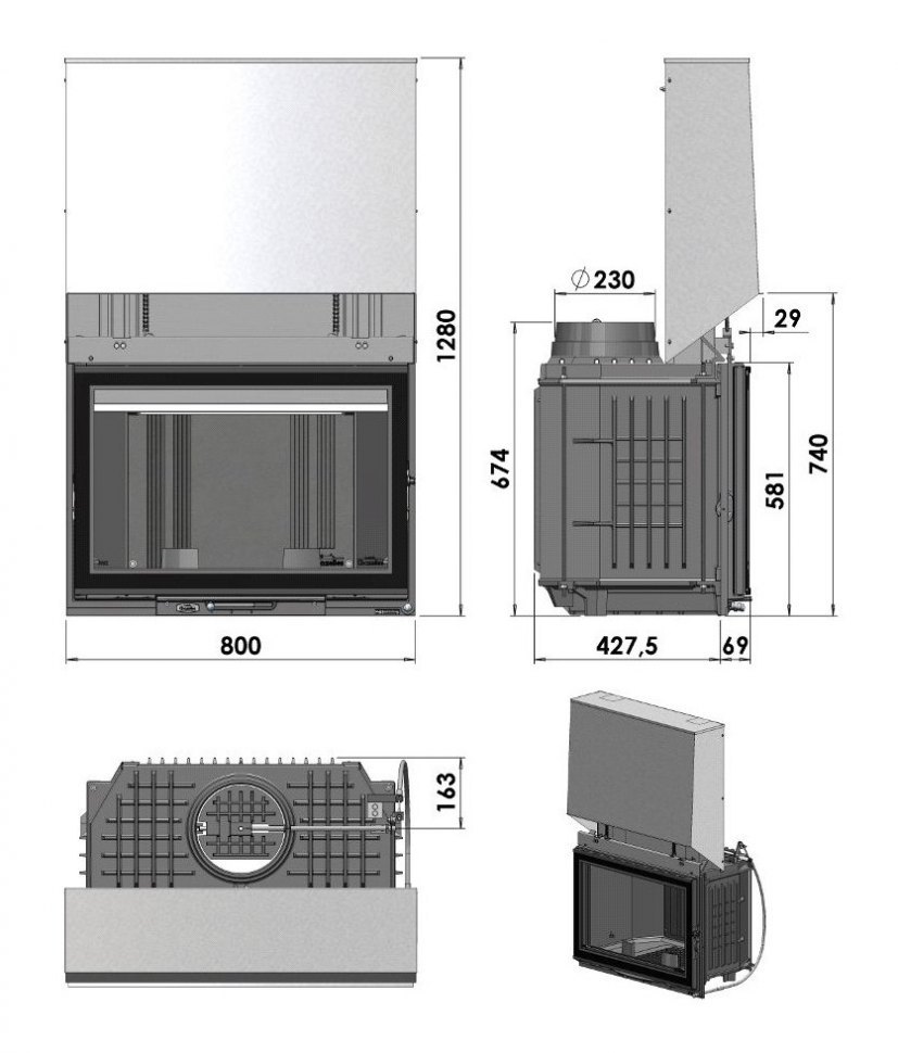 Каминная топка Chazelles C801 R VE