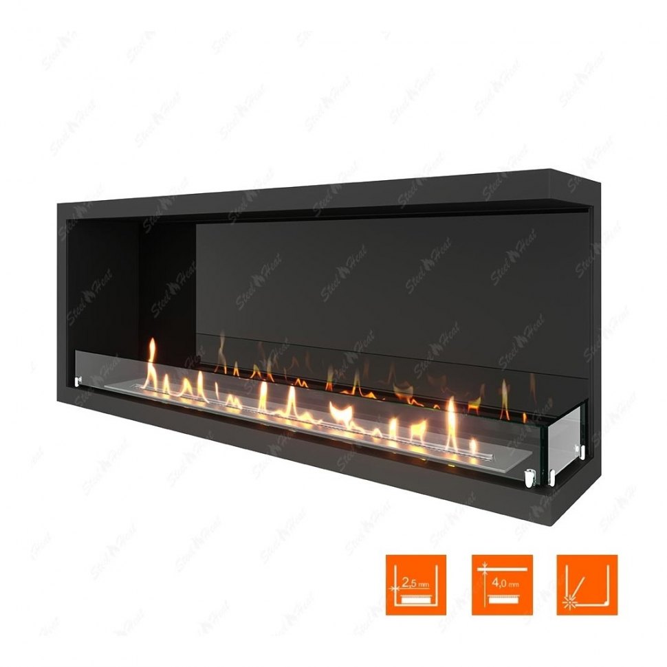 Биокамин угловой SteelHeat Leader 1200 правый (Стекло + Стемалит)