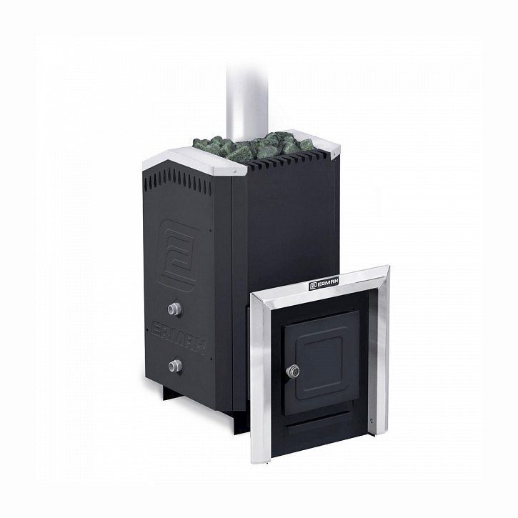 Дровяная печь для бани Ермак 16 Стандарт (Сталь) с теплобменником