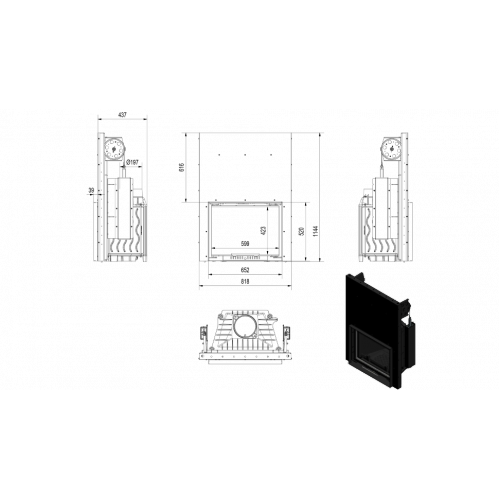 Каминная топка Kratki Eryk G (гильотина)