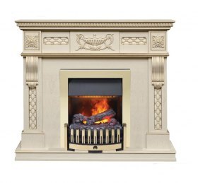 Каминокомплект Corsica - Слоновая кость с патиной (Ширина 1100) с очагом Danville Brass FB2