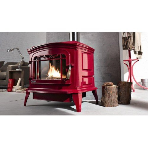 Чугунная печь камин Invicta Bradford красная эмаль