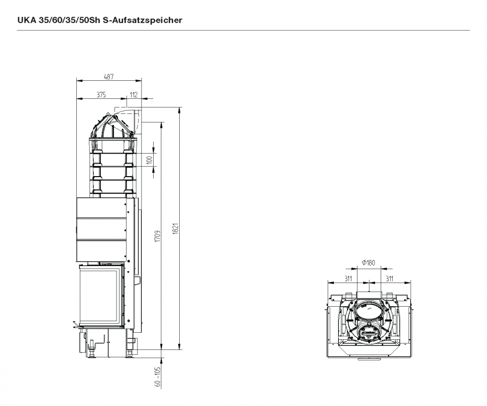 Каминная топка Hoxter UKA 35/60/35/50 Sh