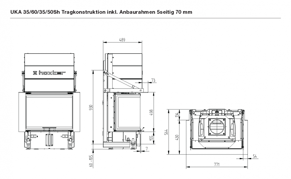 Каминная топка Hoxter UKA 35/60/35/50 Sh