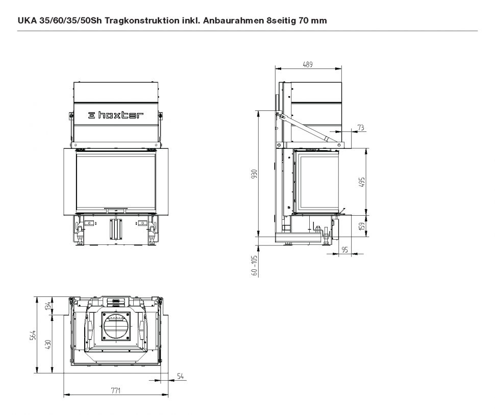 Каминная топка Hoxter UKA 35/60/35/50 Sh