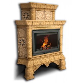 Каминная облицовка КимрПечь Кострома угловая двухъярусная Ваниль