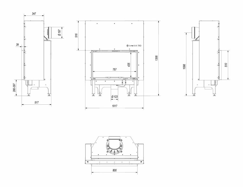 Каминная топка Kratki Nadia 12/G