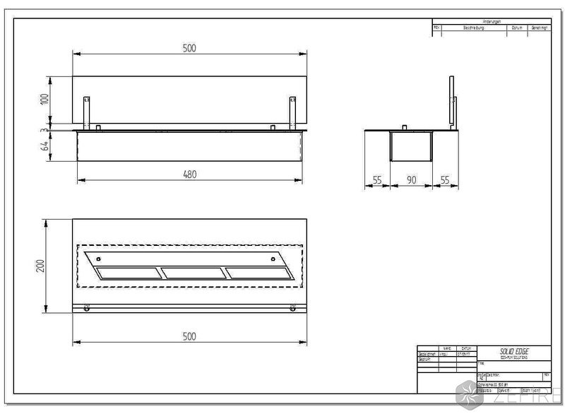 Прямоугольный контейнер ZeFire 500 со стеклом